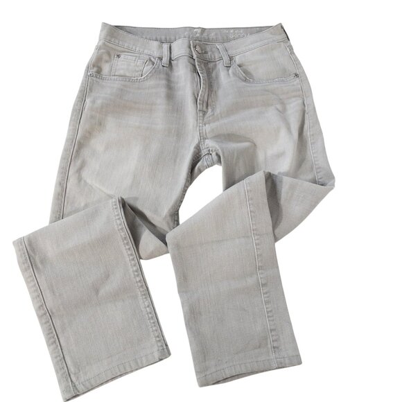 7 For All Mankind Relaxed Skinny W 27 L 25 Gray Jeans Faded - Picture 6 of 14